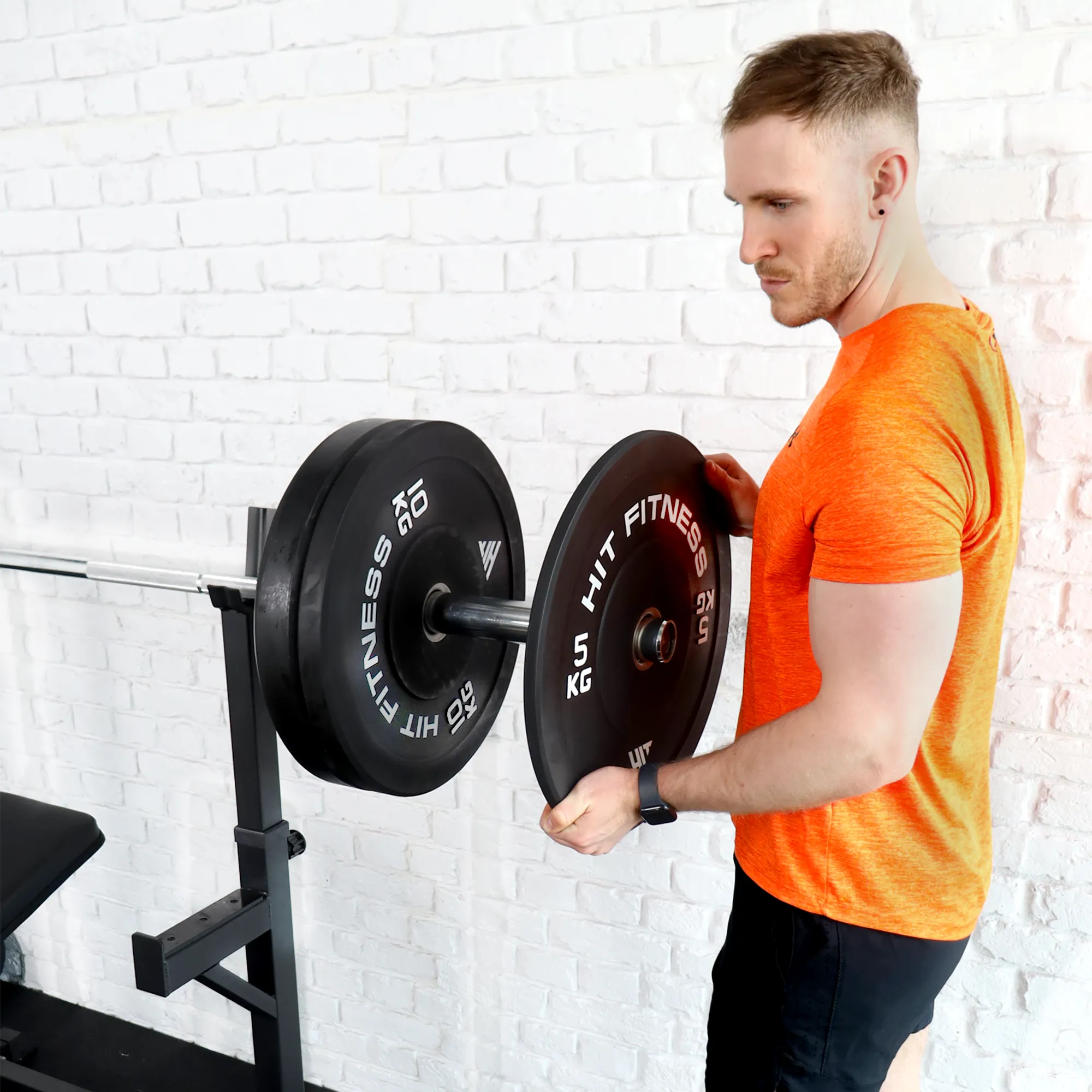 Hit Fitness 5kg Commercial Black Rubber Bumper Plate