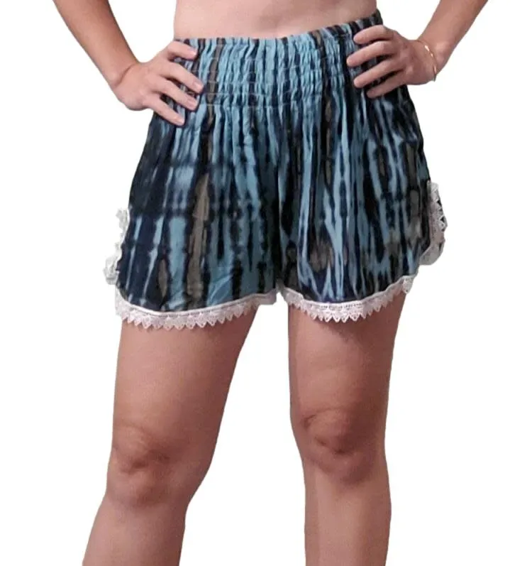 Plus Short - Tie Dye - Navy & Crème