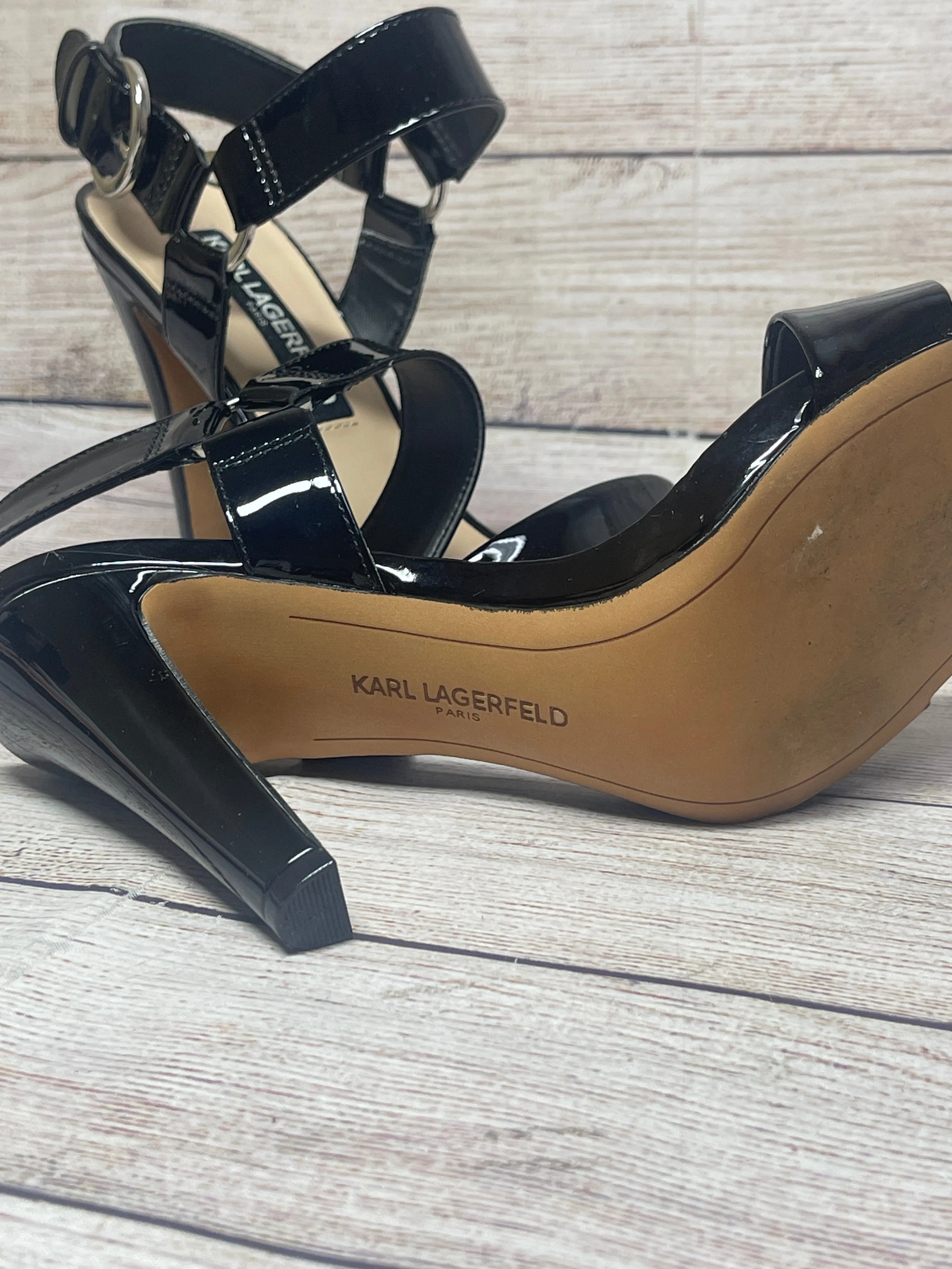 Shoes Designer By Karl Lagerfeld In Black, Size: 8.5